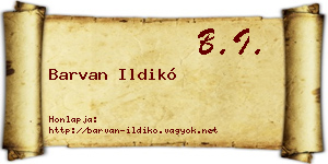Barvan Ildikó névjegykártya
